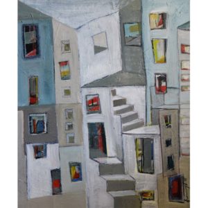 Georgia Lane Courtyard 2015 Acrylic and Chalk on Canvas 91 x 76 cm