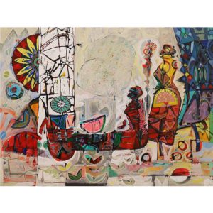 Hussein Salim, Untitled (HS180) 2018 acrylic on canvas 105 x 75