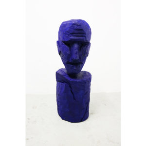 Lars J Fischedick, Gustaf, 2018, carved wood and tempera, 29 x 26 x 70 cm