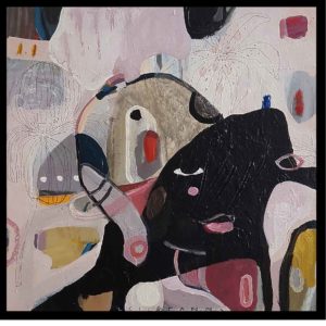 Leila Fanner, African Shades , 2018, acrylic and oil pastel on wood, 32 x 32 cm (3)