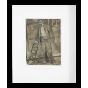 Rory Emmett Oupa Grootjie (man with chair) 2017 Oil on card 28.5 x 23.5 cm