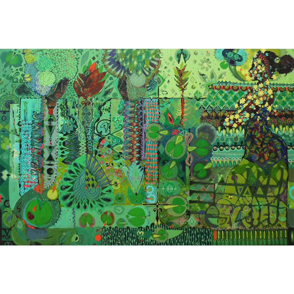 Hussein Salim Vitality 2018 acrylic on canvas 180 x 120 cm