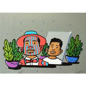Bushy Wopp Reflection 2019 Spray paint & Acrylic on canvas A2