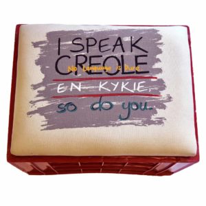 Chelsea Robin Ingham I speak creole 2017 Silkscreen print on fabric, wood, foam, crates (mixed media), limited edition Installation