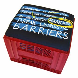 Chelsea Robin Ingham Raak Wys 2017 Silkscreen print on fabric, wood, foam, crates (mixed media), limited edition Installation