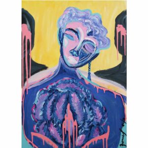 Romi Flowers My Power 2018 mixed media on canvas 59 x 84 cm