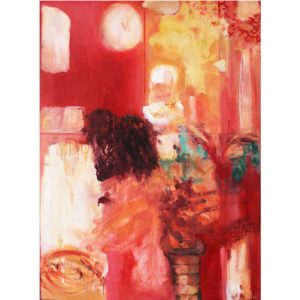 Nina Holmes Hanging Worlds 2019 Oil on Board 60 x 81 cm