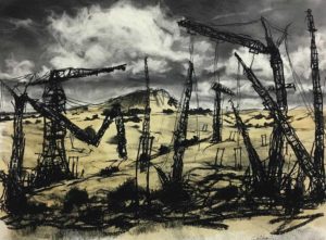 Theatre of Freaks 2018 charcoal and coffee on paper 78 x 108 cm