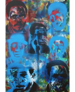 Gulwa Lindisipho Tribute to Biko 2019 mixed media on canvas 60 x 84 cm
