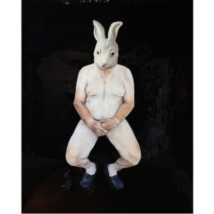 Chelsea Peter Bunnyman 2018 Oil and glitter on canvas 153 x 122 cm