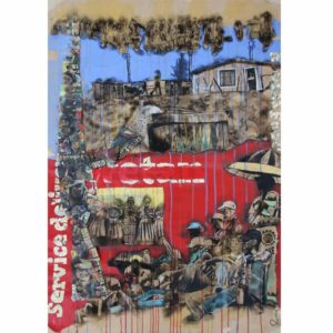 Ofentse Seshabela I will always have em strapped on my back 2019 Mixed media 127 x 85 cm