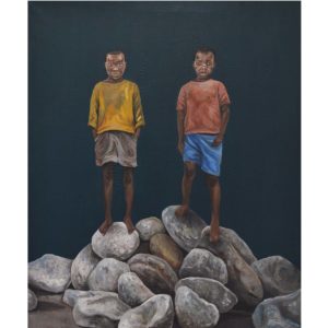 Qhama Maswana Friends 2018 Acrylic on canvas 90.2 x 70