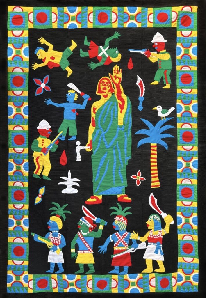 Louis Barthélemy King Béhanzin, 2024 Hand-appliquéd and embroidered tapestry 170 x 109 cm