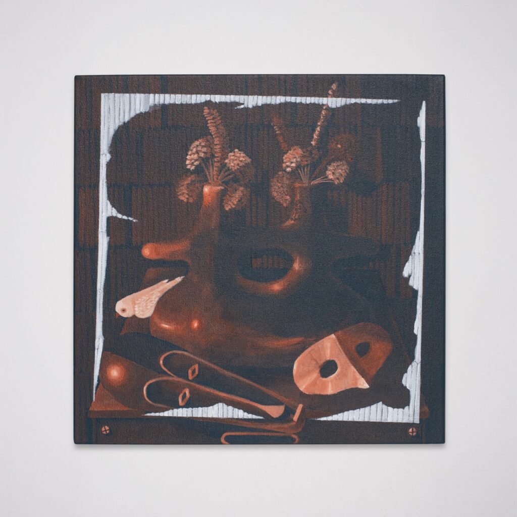 THANDO PHENYANE Flowers 3, 2026 Acrylic on canvas 45 x 45 x 5 cm